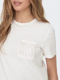 ONLY T-shirts Shirt RHINE Dames Wit -ONLY Elegant winkel 00a490406db2623af6bfbeb165565bc5