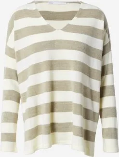 ONLY Fijngebreide Truien Trui AMALIA Dames Lichtbruin / Wit