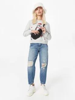 ONLY Jeans Tapered Bandplooi Jeans TRACY Dames Blauw -ONLY Elegant winkel 01a980ec56a1efaef13f10ff8e461835