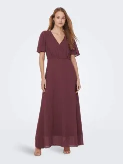 ONLY Maxi Jurken Jurk Dames Bruin -ONLY Elegant winkel 021965e7e2632a8fa59798b777e3e8b2