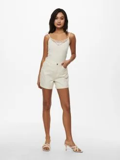 ONLY Denim Shorts Loosefit Jeans Dames Beige -ONLY Elegant winkel 0395d3feb39ee89c2d2b67861eb1f93f