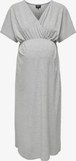 ONLY MATERNITY Maxi Jurken Jurk Dames Stone Grey