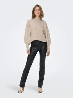 ONLY Fijngebreide Truien Trui Celina Dames Beige Gemêleerd -ONLY Elegant winkel 045a4bb9881b8c616cbc9bf29ee51784