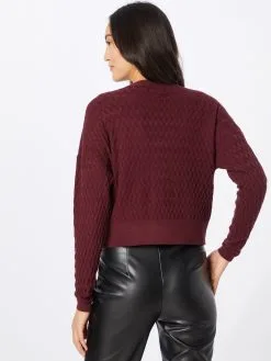 ONLY Vesten Gebreid Vest FAYE Dames Wijnrood -ONLY Elegant winkel 049c01fae57a30fcb66d139769306b14