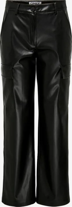 ONLY Leren Broeken Regular Cargobroek BLAKE Dames Zwart
