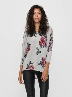 ONLY Shirts Met 3/4 Mouw Shirt Elcos Dames Grijs Gemêleerd -ONLY Elegant winkel 05efeb7b07114db93cac13249a1b161b