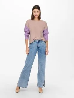 ONLY Fijngebreide Truien Trui Nicci Dames Roze -ONLY Elegant winkel 0693e51cbb2fd66854faefb83a55e536