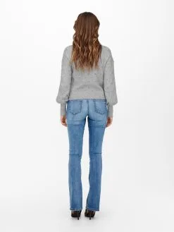 ONLY Fijngebreide Truien Trui Nala Dames Grijs -ONLY Elegant winkel 07776061d907dfe4c2113e9122b1011b