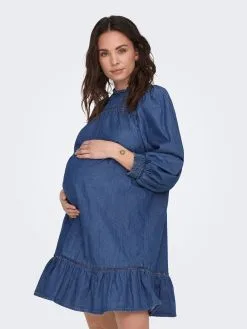 ONLY MATERNITY Mini Jurken Jurk Alaia Dames Blauw -ONLY Elegant winkel 0848bc416c775733d271ece6a287d52b