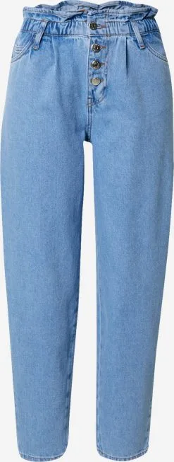 ONLY Jeans Tapered Bandplooi Jeans Cuba Dames Blauw