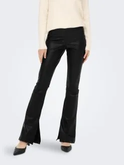 ONLY Leren Broeken Flared Leggings STAR Dames Zwart -ONLY Elegant winkel 099bb030647ab3cc3abf98f891406f86