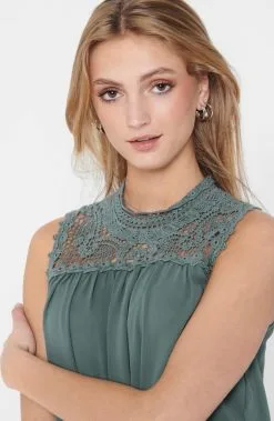 ONLY Blouse Tops Blouse Dames Groen -ONLY Elegant winkel 0a2260e94a198cea6432df14088634df