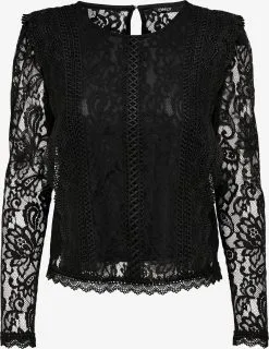 ONLY Longsleeves Shirt Karo Dames Zwart