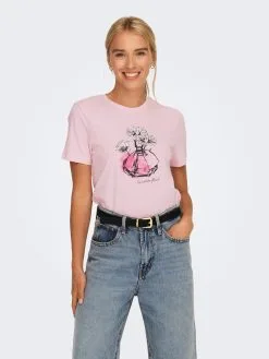 ONLY T-shirts Shirt KITA Dames Rosa / Lichtroze -ONLY Elegant winkel 0c7c7d33f8df8b08dda4a24fe06eec03