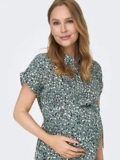 ONLY MATERNITY Blousejurken Blousejurk Dames Groen -ONLY Elegant winkel 0d460e15f8034b4036ef37f851be525b