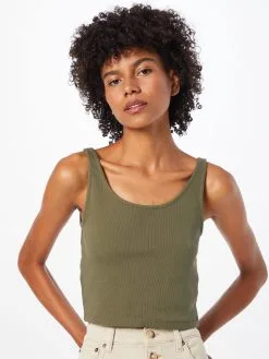 ONLY Tanktops Top NESSA Dames Grijs Gemêleerd / Olijfgroen -ONLY Elegant winkel 0e130dcd59a969b3bcaa673675e1b31e