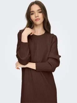 ONLY Gebreide Jurken Gebreide Jurk Fia Katia Dames Chocoladebruin -ONLY Elegant winkel 0f62c22b2bb6cc8d97fc7d53d59933c4