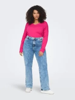 ONLY CARMAKOMA Basic Truien Trui Lella Dames Fuchsia -ONLY Elegant winkel 104ad2b7336ec72b5679ecb157987e7e