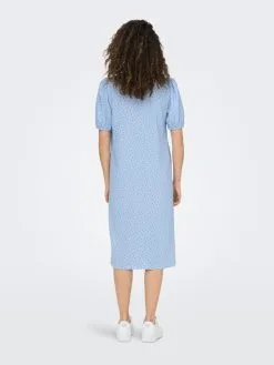 ONLY Midi Jurken Jurk Dames Blauw -ONLY Elegant winkel 11163a454fa6a08ec0ecb7c8134cb125