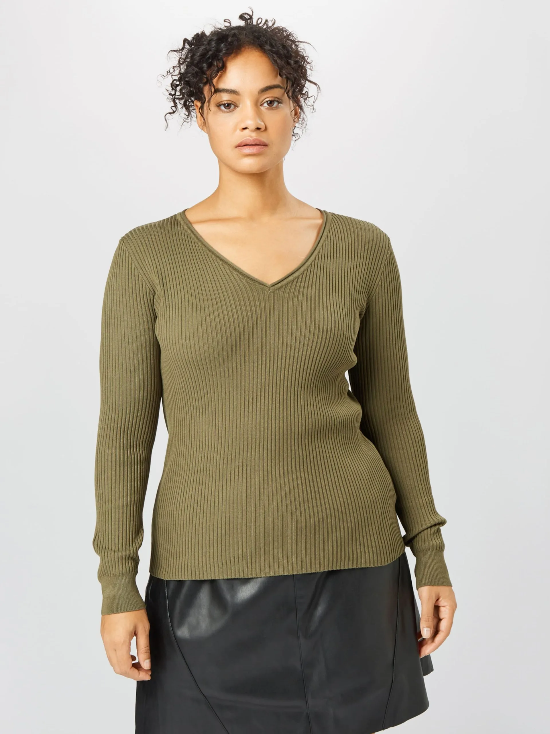 ONLY CARMAKOMA Basic Truien Trui Simone Dames Kaki 2 ONLY CARMAKOMA Basic Truien Trui Simone Dames Kaki - Afbeelding 2