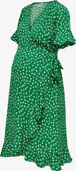ONLY MATERNITY Midi Jurken Jurk Olivia Dames Groen