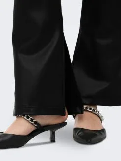 ONLY Leren Broeken Flared Leggings STAR Dames Zwart -ONLY Elegant winkel 150c12ce7b954a2633668434f961ef61