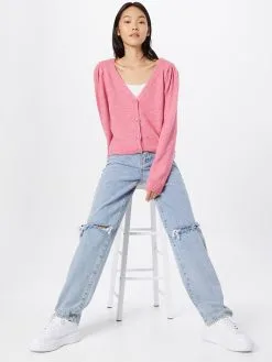 ONLY Vesten Gebreid Vest MILLY Dames Pink -ONLY Elegant winkel 16928be12d706f404cd6dd2f0bd14700