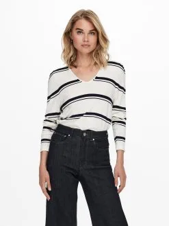 ONLY Fijngebreide Truien Trui Penelope Dames Offwhite -ONLY Elegant winkel 178ce05cc1e54fb11fc32e38e133b29c