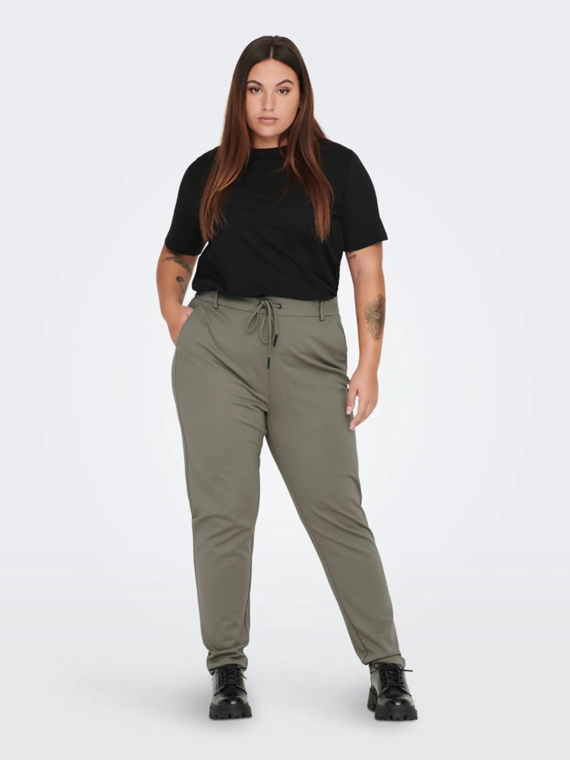 ONLY CARMAKOMA Pantalons Tapered Broek Dames Groen 5 ONLY CARMAKOMA Pantalons Tapered Broek Dames Groen - Afbeelding 5