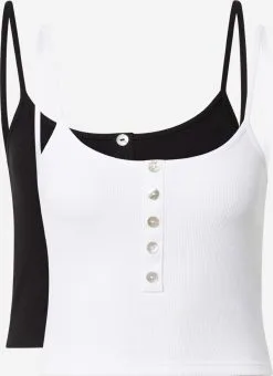 ONLY Crop Tops Top NESSA Dames Zwart / Wit