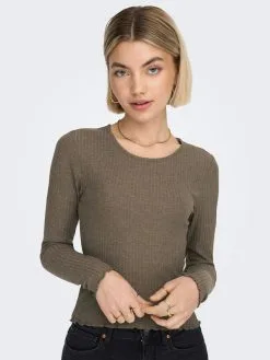 ONLY Longsleeves Shirt EMMA Dames Sepia -ONLY Elegant winkel 1953d09848acadaa73ecfc9d2f52a956