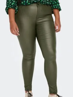 ONLY CARMAKOMA Leren Broeken Skinny Broek Punk Dames Groen -ONLY Elegant winkel 1973a90984bb1c692f1874c8741e8fc5