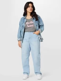 ONLY CARMAKOMA T-shirts Shirt QUOTE Dames Grijs Gemêleerd -ONLY Elegant winkel 1a74f877dc7c2ce91894f4658f7bf851