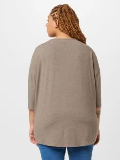 ONLY CARMAKOMA Shirts Met 3/4 Mouw Shirt LAMOUR Dames Bruin Gemêleerd -ONLY Elegant winkel 1b26e284ca9e4ec51c70f4708bf40343