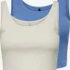 ONLY Tanktops Top Nessa Dames Blauw / Wit
