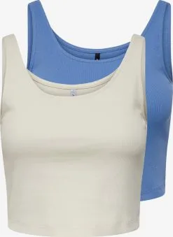 ONLY Tanktops Top Nessa Dames Blauw / Wit
