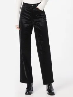 ONLY Leren Broeken Wide Leg Broek ALMA Dames Zwart -ONLY Elegant winkel 1bafcb4e45a67d654c1577d47b21bf70