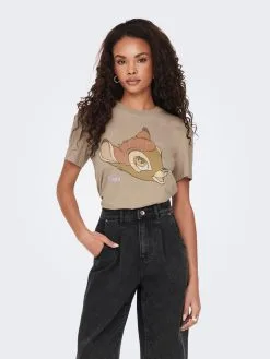 ONLY T-shirts Shirt BAMBI Dames Donkerbeige 9 ONLY T-shirts Shirt BAMBI Dames Donkerbeige -ONLY Elegant winkel 1bbe366292f67555c67302c11b793026
