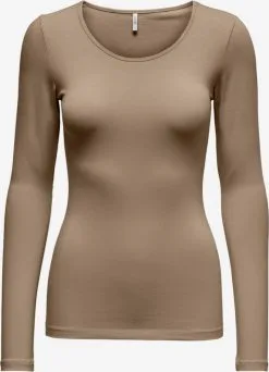 ONLY Longsleeves Shirt Dames Beige