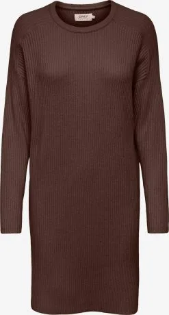 ONLY Gebreide Jurken Gebreide Jurk Fia Katia Dames Chocoladebruin