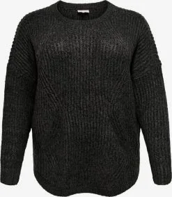 ONLY CARMAKOMA Basic Truien Trui Dames Grijs