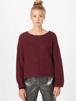 ONLY Fijngebreide Truien Trui Xenia Dames Wijnrood -ONLY Elegant winkel 1e760700101b1108f1f6052099853012