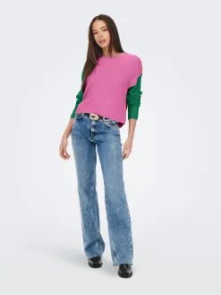 ONLY Fijngebreide Truien Trui NICCI Dames Pink -ONLY Elegant winkel 1e945def578d54347a76cf258c32feb2