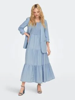 ONLY Maxi Jurken Jurk BEA Dames Smoky Blue -ONLY Elegant winkel 1f8a2b4a67036e86ed0931e6ae55daa9