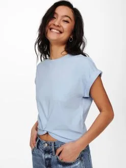 ONLY T-shirts Shirt Reign Dames Lichtblauw -ONLY Elegant winkel 1fa053f715dc7872b85940dcb122504e
