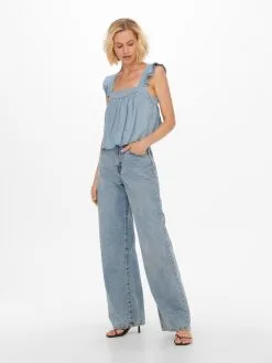 ONLY Blouse Tops Blouse Boho Dames Lichtblauw -ONLY Elegant winkel 201f249194aadf3cdee70ba906719b08