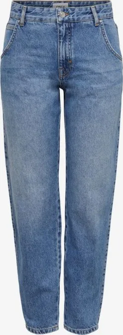 ONLY Straight Regular Jeans Dames Blauw