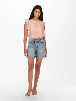 ONLY Denim Shorts Regular Jeans Veneda Dames Blauw -ONLY Elegant winkel 21d09c676d3c5905e9d2882849fc961f