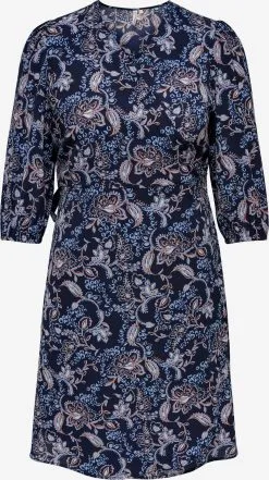 ONLY CARMAKOMA Mini Jurken Jurk Dames Marine / Lichtblauw