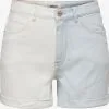 ONLY Denim Shorts Regular Jeans Vega Dames Lichtblauw / Wit